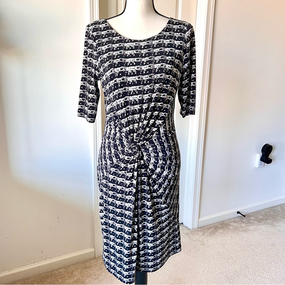 JONES NEW YORK 3/4 Sleeve Jersey Knit Twist Front Dress—SZ. 10
